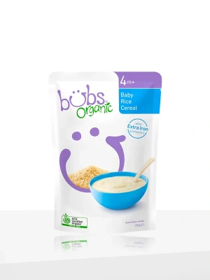 Bubs® Organic Baby Rice Cereal – Baby’s First Solid Food